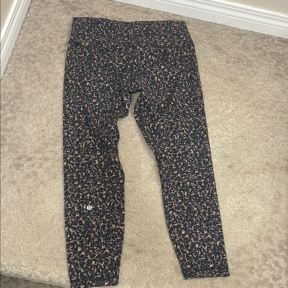 Lululemon Wunder Train HR Tight 25" Fluctuate Micro Pink Multi Size: 14